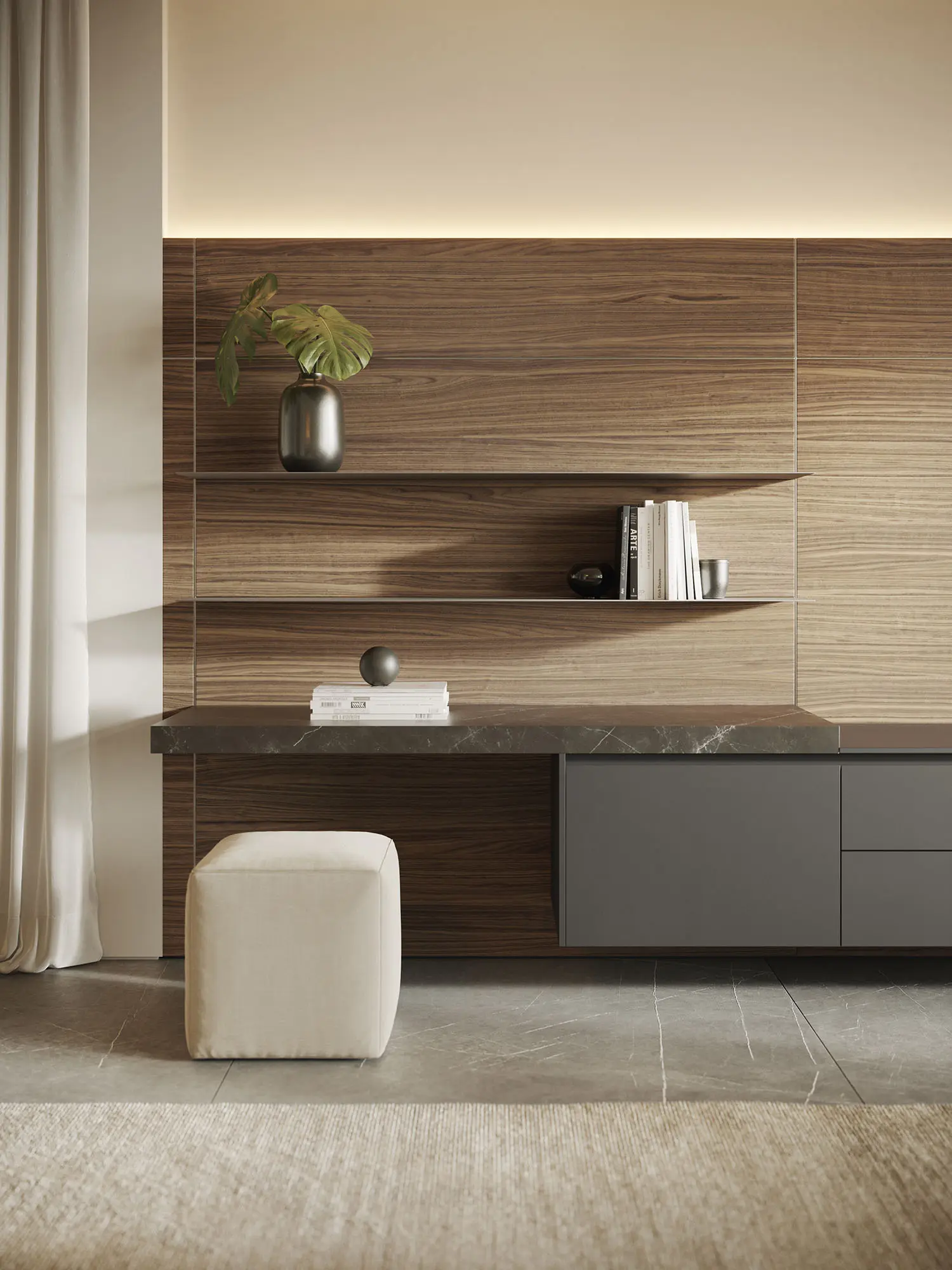 Pared equipada Roble