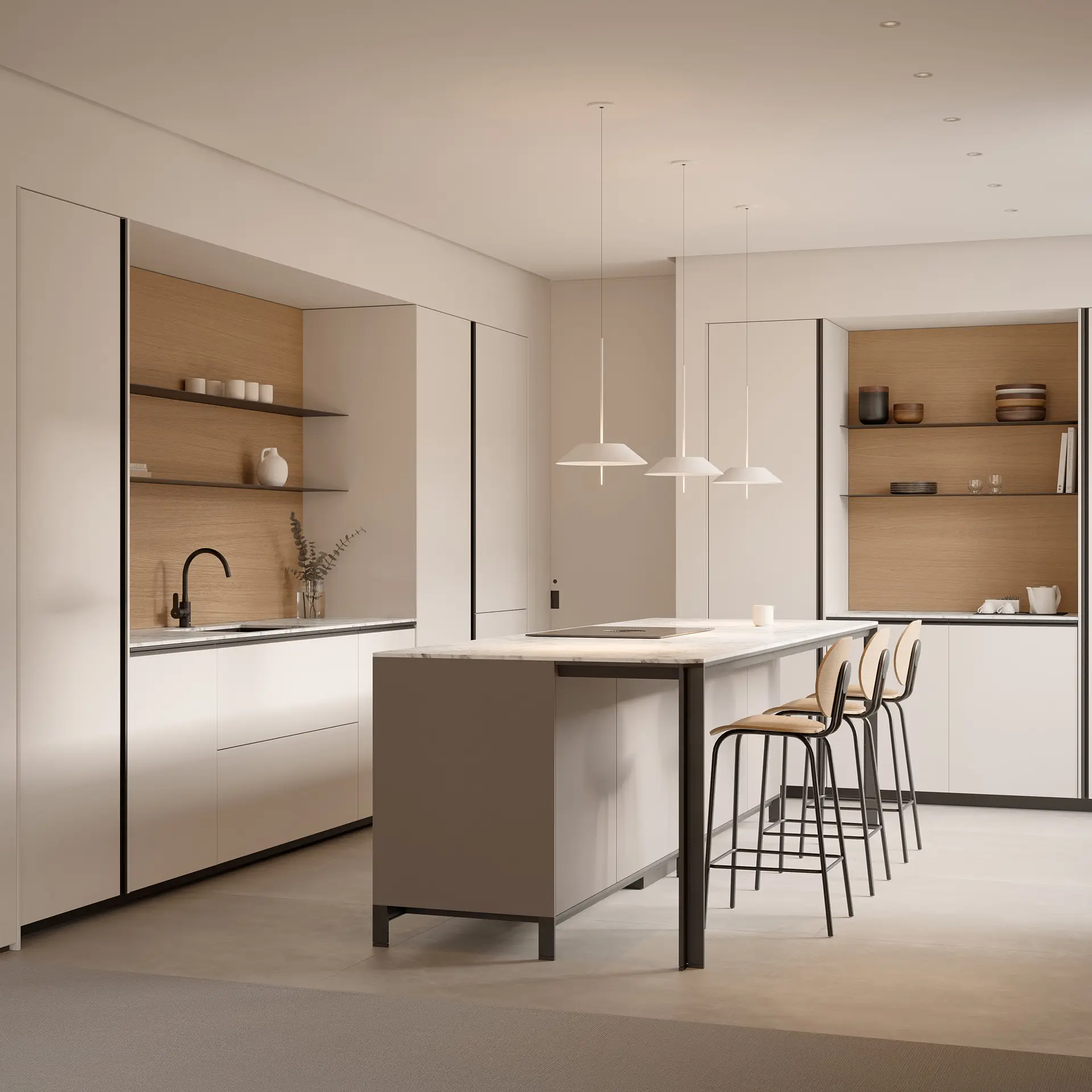 Cocina L12 en Porcelana